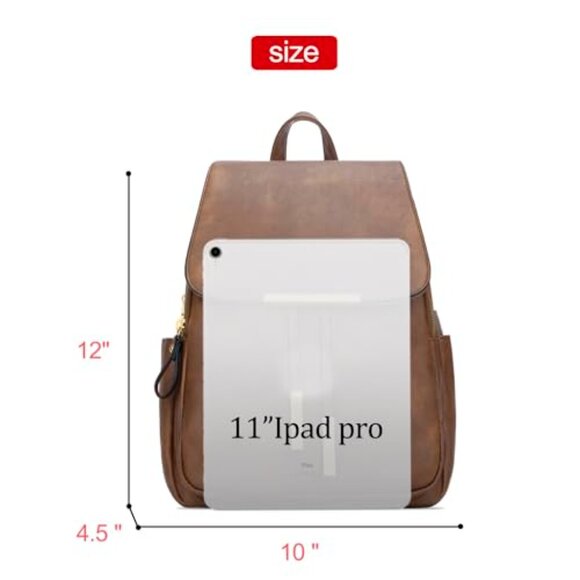 Vegan Leather Backpack Purse Chic Trendy Travel Daypack Adjustable Straps main image 6
